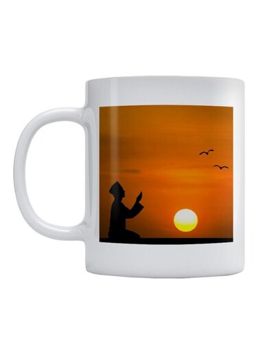 Islamic Prayer Printed Mug White/Orange/Black