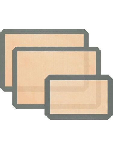 Silicone Baking Mat, 3 Pack Reusable Baking Mat, Non-Stick, Food Safe Silicone Mats for Baking, Oven Baking Sheet for Making Cookies, Macaroons, Bread