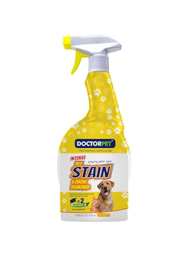 Doctor Pet Stain and Odour Remover Citrus 750ML &ndash; Powerful Pet Odor Eliminator, Stain Cleaner, Natural Citrus Formula, Enzyme-Based for Carpets and Upholstery