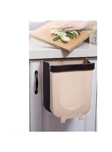 Showay Hanging Trash Can For Kitchen Cabinet Door, Collapsible Trash Bin Small Compact Garbage Can Attached To Cabinet Door Kitchen Drawer Bedroom Dorm Room Car Waste Bin Coffee, No