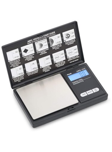 American Weigh Scales b Signature Series Black AWS-1KG-BLK Digital Pocket Scale, 1000 by 0.1 G,
