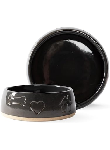 Fringe Studio Treat Shapes Dog Bowl - CHARCOAL/13X4 CM