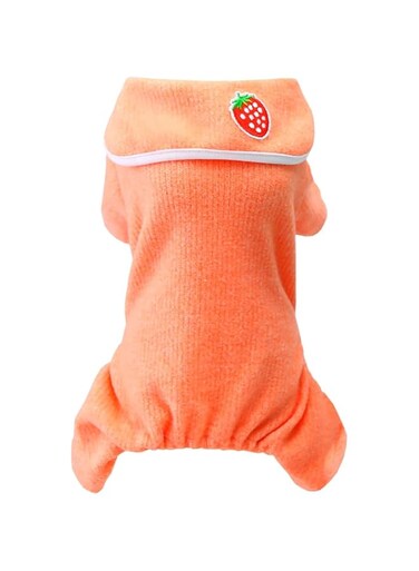 Dog Sweater Dog Clothes Autumn Winter Warm Sweat Shirt 4 Legs Jumpsuit Pajamas with Ribbon Simple Sweater for Small Dog Medium Dog Cat (Orange, 2XL)