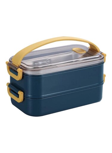 Double Layer Lunch Box For Kids And Adults Blue 22cm