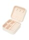 tuz Leather Small Jewelry Box, Travel Portable Jewelry Case for Ring, Pendant, Earring, Necklace, Bracelet Organizer Storage Holder Boxes (White)