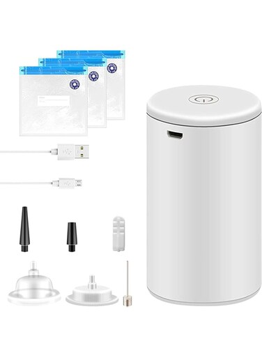 Ubitree Handheld Vacuum Sealer Food Saver, Multifunctional 2 in 1 Electric Vacuum Sealer Compression &amp; Inflatable Air Pump, Rechargeable Mini Food Vacuum Sealer with 3Pcs Reusable Sous Vide Bags