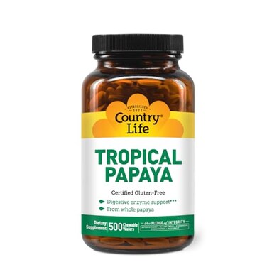 رقائق البابايا الاستوائية الطبيعية من كانتري لايف، 500 رقاقة