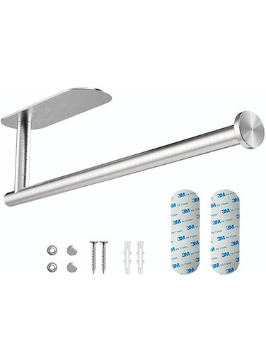 VIXEL Stainless Steel SS304 Paper Towel Holder, with both Adhesive and Screws for flexible installation
