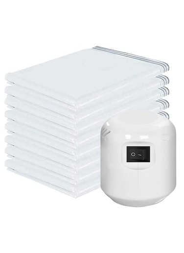 Premium Vacuum Storage Bags with Electric Pump 6-Piece (2 Jumbo, 2 Large, 2 Medium) Reusable Space Saver Bags for Clothes, Mattress, Blanket, Duvets, Pillows, Comforters, Quilt, Travel