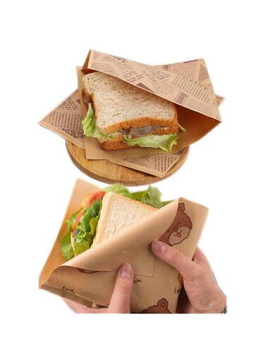 Soft Pretzel Bags 100Pcs, Sandwich Burger Food-grade Non-Stick Paper Grease Resistant, Double Open Bags Paper