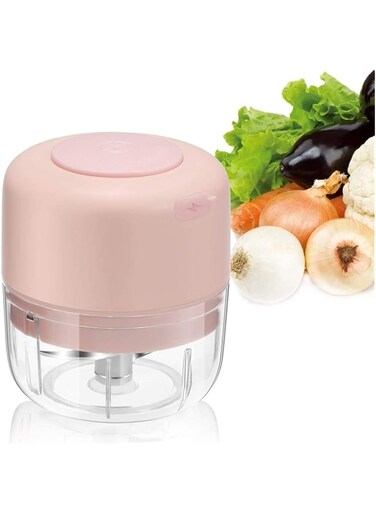 KASTWAVE Wireless Electric Mini Food Choppers, Electric Mini Garlic Chopper, Small Food Processor For Veggie, Dicing, Mincing &amp; Puree, Fruit Salad, Pepper Nuts Meat (100ml Pink)