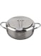 BusoTh Deep Fryer Pot, Japanese Tempura Frying Pot, Deep Fryer with Thermometer 304 Stainless Steel Lid Temp Control Oil Drainer Rack Induction 2.2-3.2L for (S Size 20cm / 7.9in)