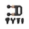 Dual Head Massage Gun - 4 Double Heads, 6 Speeds, 45 Min, Black