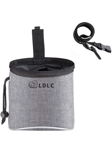 Dog Treat Pouch Bag,Proxima Direct Puppy Dog Training Snack Bag Built-in Poop Bag Dispenser with Adjustable Waist Belt Hands Free Training Waist Bag Carries Pet Toys Food for Dog Walking Training,Grey