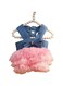 Dog Dresses Bow Decor Tiered Layer Wedding Party Pet Dress for Small Girl Dog Cat Puppy Kitten Kitty (Pink, Small)