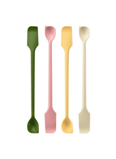 Dual-end Silicone Spatula &amp; Spoon, 4 Pack, for Cooking, Baking, Serving