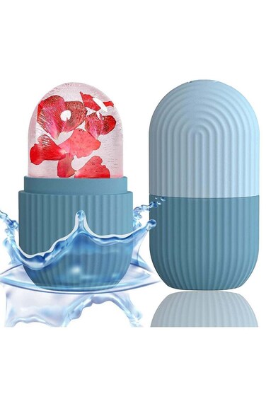 Ice Mold Ice Maker for Face with Anti-Leak &amp; Drip System, Contour Cube Ice Roller, Silicone Ice Hold