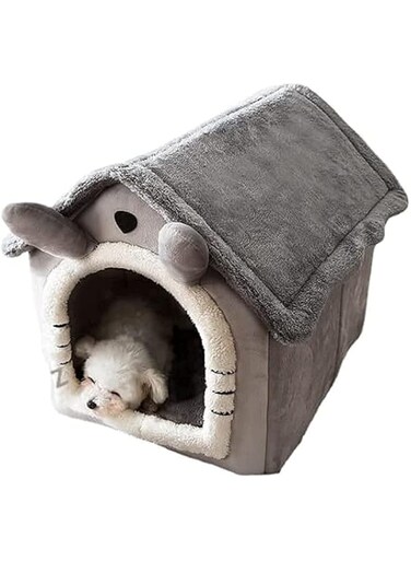 ANTOLE Fluffy Cat House Cat Bed, Cat Cave Nest Soft Warm Puppy Tent with Removable Washable Cushion Cute Pet House for Cat (S)