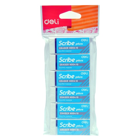 Deli Scribe Plus Eraser 6 PCS