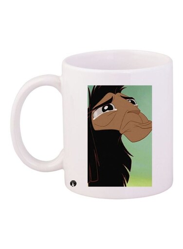 Cartoon Character Printed Coffee Mug White/Black/Green 11ounce