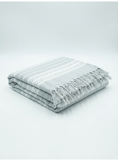 130 x 160 cm Premium Cotton Throw Charcoal Grey Blanket with Tassels, a versatile 400GSM boho decorative throw perfect for cozy sofas, stylish bed runners, and aesthetic home decor
