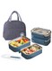 Stainless Steel Lunch Box Insulated Bento Box Multifunctional Containers Food Containers with 2 Compartments,Tableware, Nylon insulation bag (1.6L Blue)
