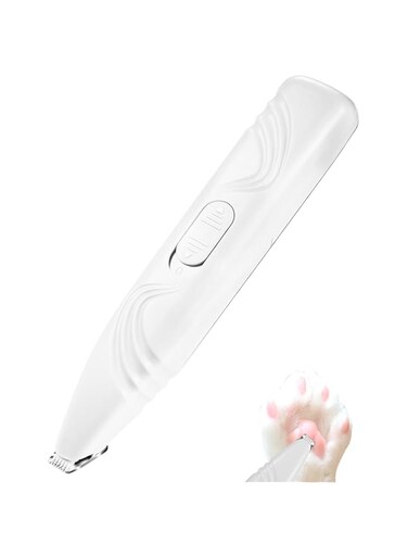 LEYOUFU Dog Paw Trimmer for Grooming, Cordless Electric Small Pet Grooming Clippers Hair Trimmer for Dogs Cats, Low Noise for Trimming Pet's Hair Around Paws, Eyes, Ears, Face, Rump (White)