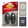 Command 17086 Slate terrace Hooks, Medium, Holds 1.3 Kg. each hook, black color. 2 hooks and 4 strips/pack