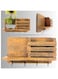 Souq DESIGNS Wooden Key Holder Wallmount Command Hooks - Heavy Duty Wall Hooks, Key Hooks, Key Holder for Wall, Key Organiser, Wall Key Holder, Hooks for Hanging and Kitchen (Honey Brown)