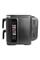 Compact digital air fryer with touchscreen controls, rapid hot air circulation, and easy cleanup.