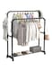 Fitto Clothes Rack with Bottom Shelf &ndash; Sturdy Black Metal Garment Rack with Storage Shelf for Hanging Clothes, Coats, Jackets, and Organizing Shoes, Accessories, and More