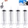 Azonee Pet Feeding Syringes, 4 Pack Large Plastic Syringe for Scientific Labs and Dispensing Multiple Uses Measuring Syringe Tools, Scientific Labs Animal Feeding(100 ml)
