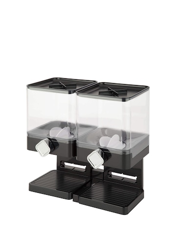 Dry Food Dispenser Dual Controls Black