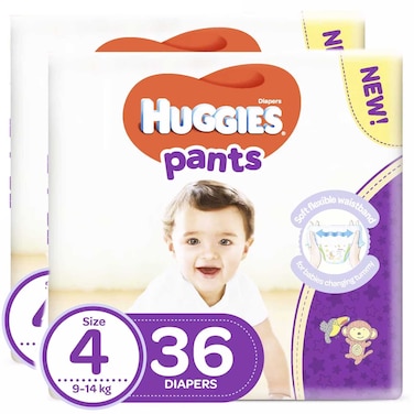 Huggies Diaper Pants Size 4 9-14kg 36 Pants Pack of 2