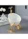 Porch Desk Decorations, Light Luxury Golden Elk Home Decorations, Desk Item Organizer for Car Keys, Dresser Item Organizer (Jade White)