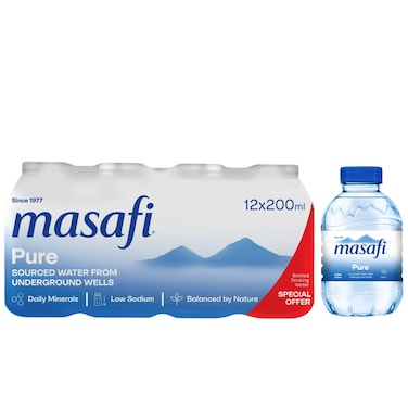 Masafi Pure Drinking Water 200ml Pack of 12