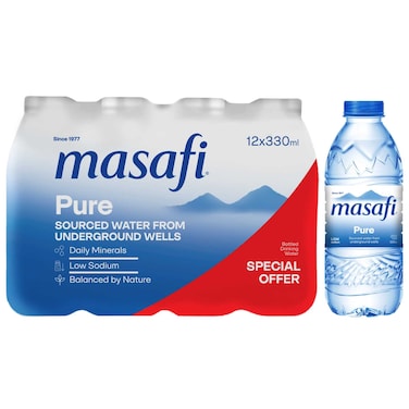 Masafi Pure Drinking Water 330ml Pack of 12