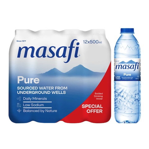 Masafi Pure Mineral Water 500ml Pack of 12