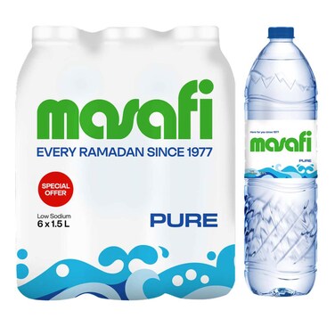 مسافي مياه شرب نقية  1.5 لتر حزمة من 6