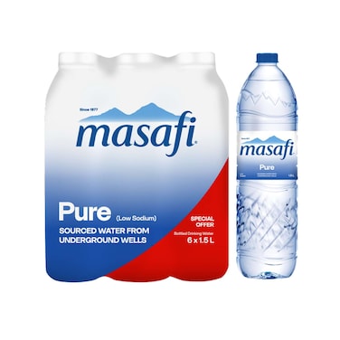 مسافي مياه شرب نقية  1.5 لتر حزمة من 6
