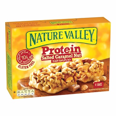 Nature Valley Gluten Free Salted Caramel Nut Protein Bars, 40g Pack of 4