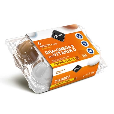 جينان دي اتش ايه أوميجا 3 مع فيتامين دي أبيض 6 بيضات