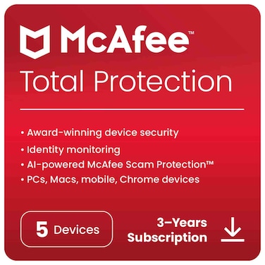 McAfee Total Protection Software 5 Users, 12 Months, ESD