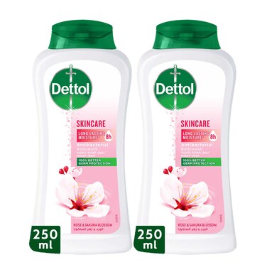 Dettol Sensitive Shower Gel &amp; Body Wash, Lavender &amp; White Musk Scent, 250ml Pack of 2