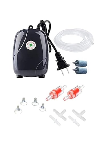 B&amp;K PET Shop &ndash; Ultra Silent Air Pump 2 Air Bubble Stone Aerator Aquarium Fish Tank Pond Pump Oxygen with Complete Set