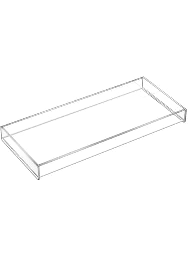 MaxGear Vanity Tray, Toilet Tank Storage Tray, Acrylic Bathroom Tray Bathtub Tray Bathroom Vanity Organizer Clear Perfume Tray Countertop for Soap, Towel, Tissue, Candle, Plant, 11.8 &times; 5 &times; 1.2 inch