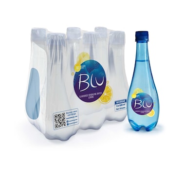 Oasis Blu Lemon Flavoured Sparkling Water, 500ml, Pack of 6