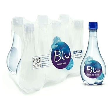 Oasis Blu Sparkling Water Zero Calories No Sugar 250ml Pack of 6
