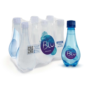 Oasis Blu Sparkling Water Zero Calories No Sugar 250ml Pack of 6
