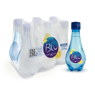Oasis Blu Lemon Sparkling Water, 250ml, Pack of 6